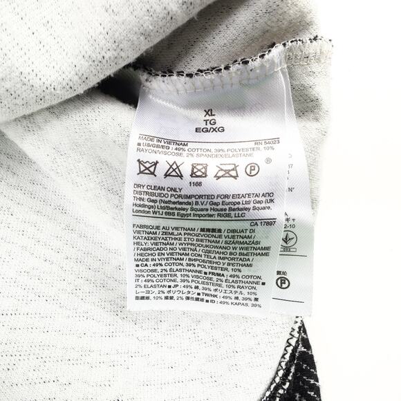 Banana Republic Womens XL Black White Crewneck Long Sleeve Pullover Casual Top - Picture 6 of 8